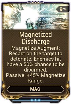 capacitance warframe|warframe magnetized discharge.
